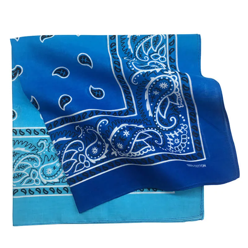 12 Pieces Gradient Paisley Bandanas Cotton Novelty Cowboy Head Wrap Handkerchief