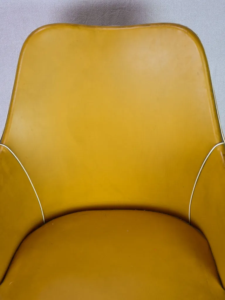 1940's Italian desk armchair with mustard upholstery