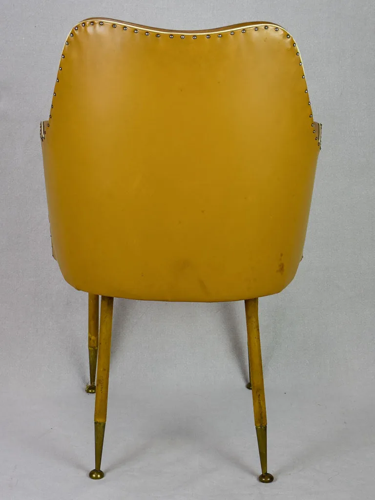 1940's Italian desk armchair with mustard upholstery