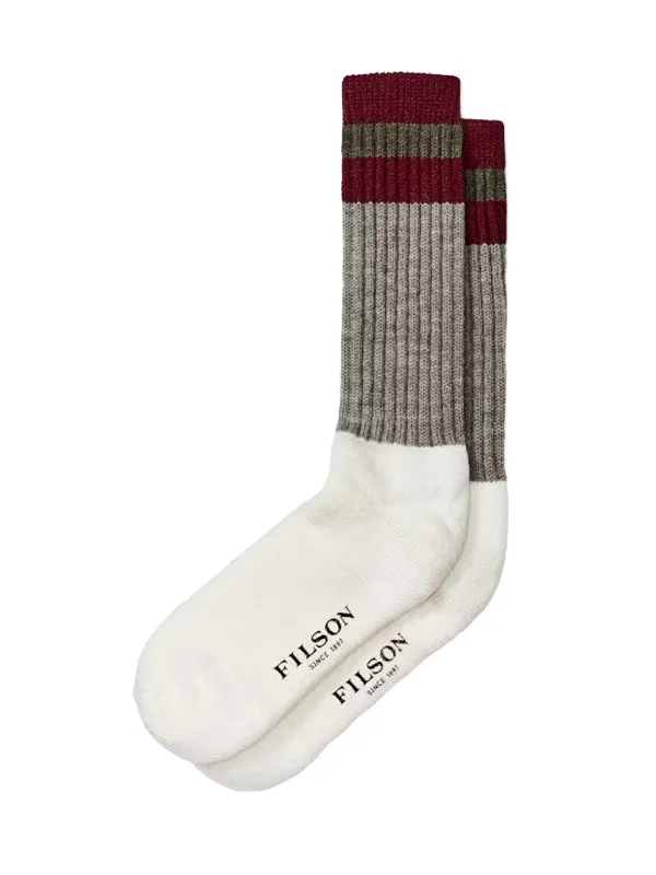 1970s Logger Thermal Socks: Forest/Maroon