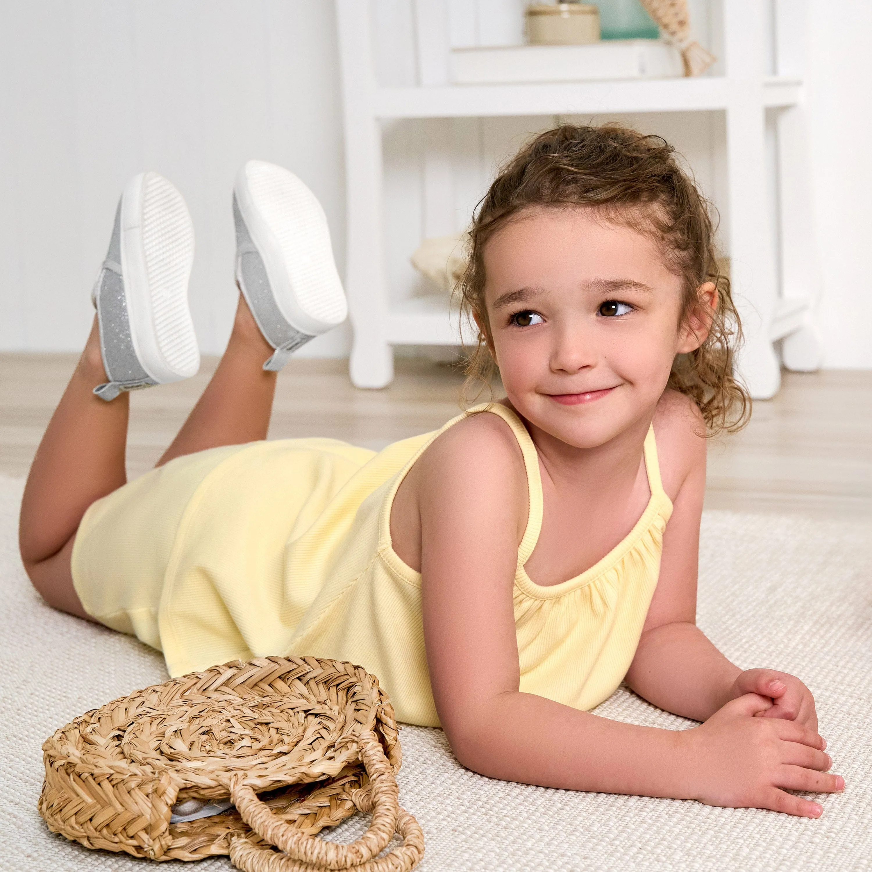 2-Piece Infant and Toddler Girls Yellow Tank Top & Shorts Set