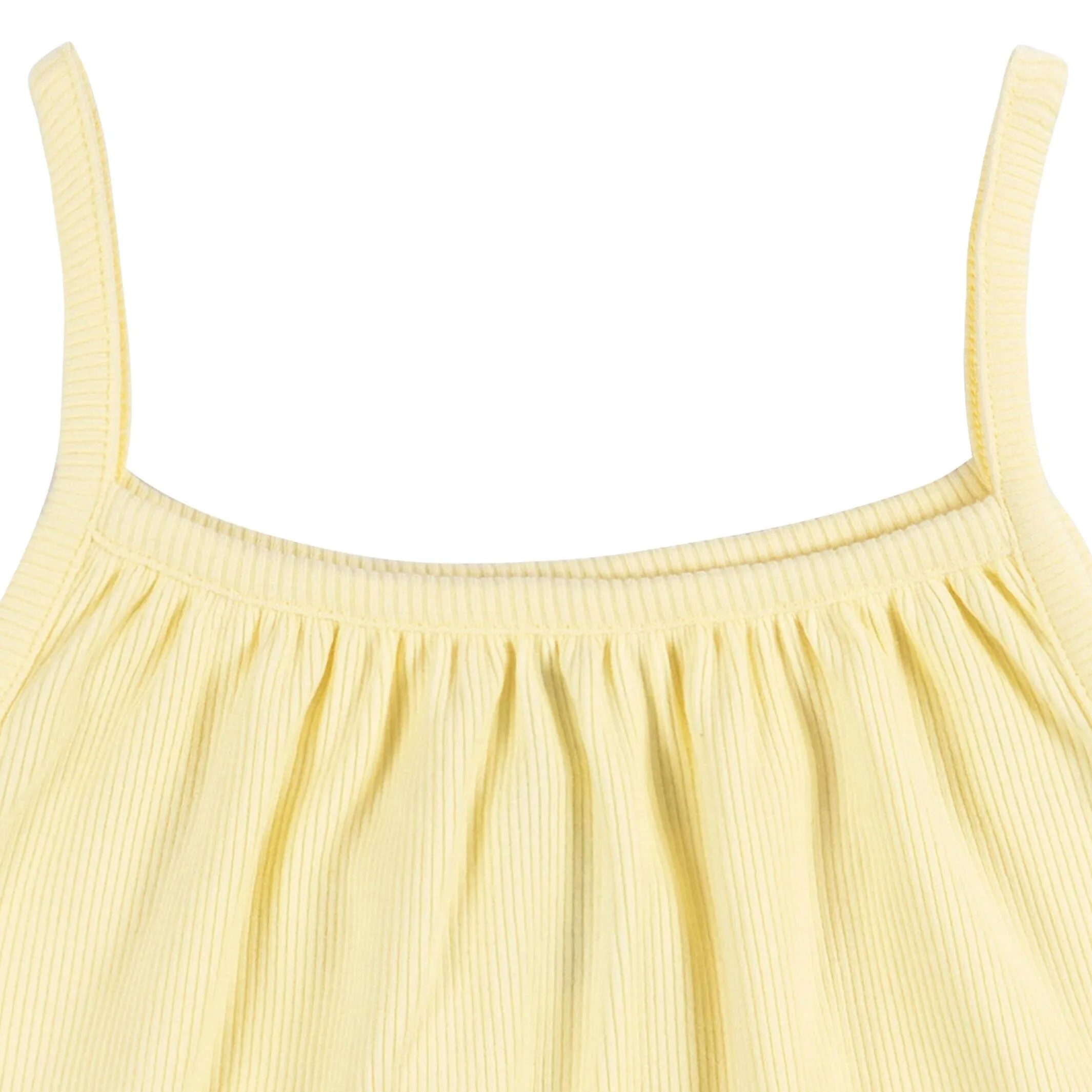 2-Piece Infant and Toddler Girls Yellow Tank Top & Shorts Set