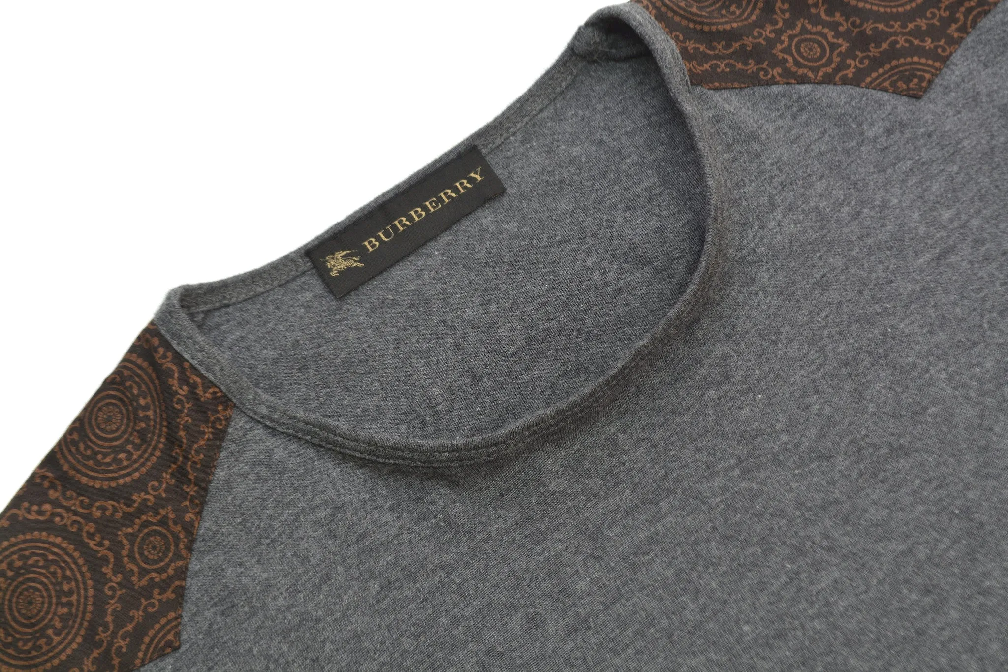 2004 Slim T-Shirt with Patterned Shoulder Panels