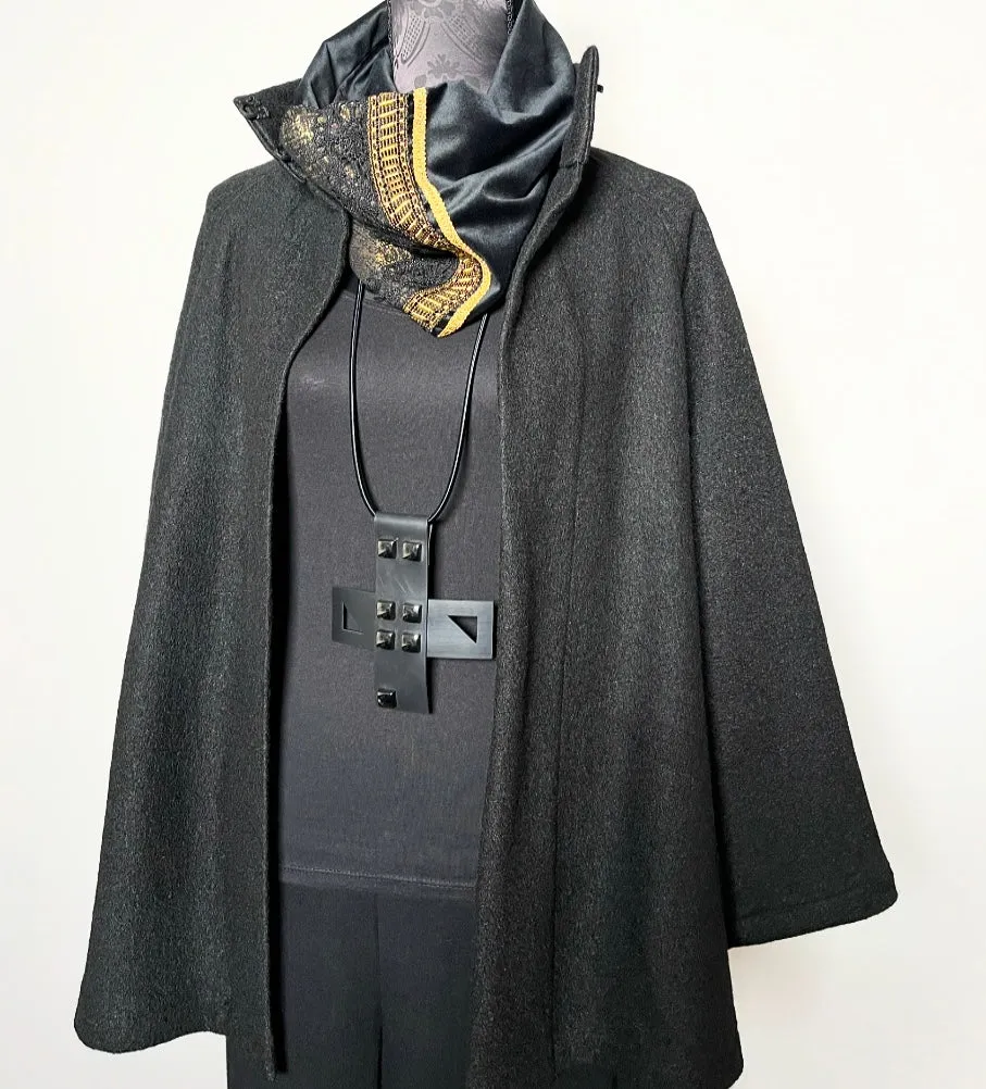 Abbey Swing Coat - Limited Edition - Black boiled wool