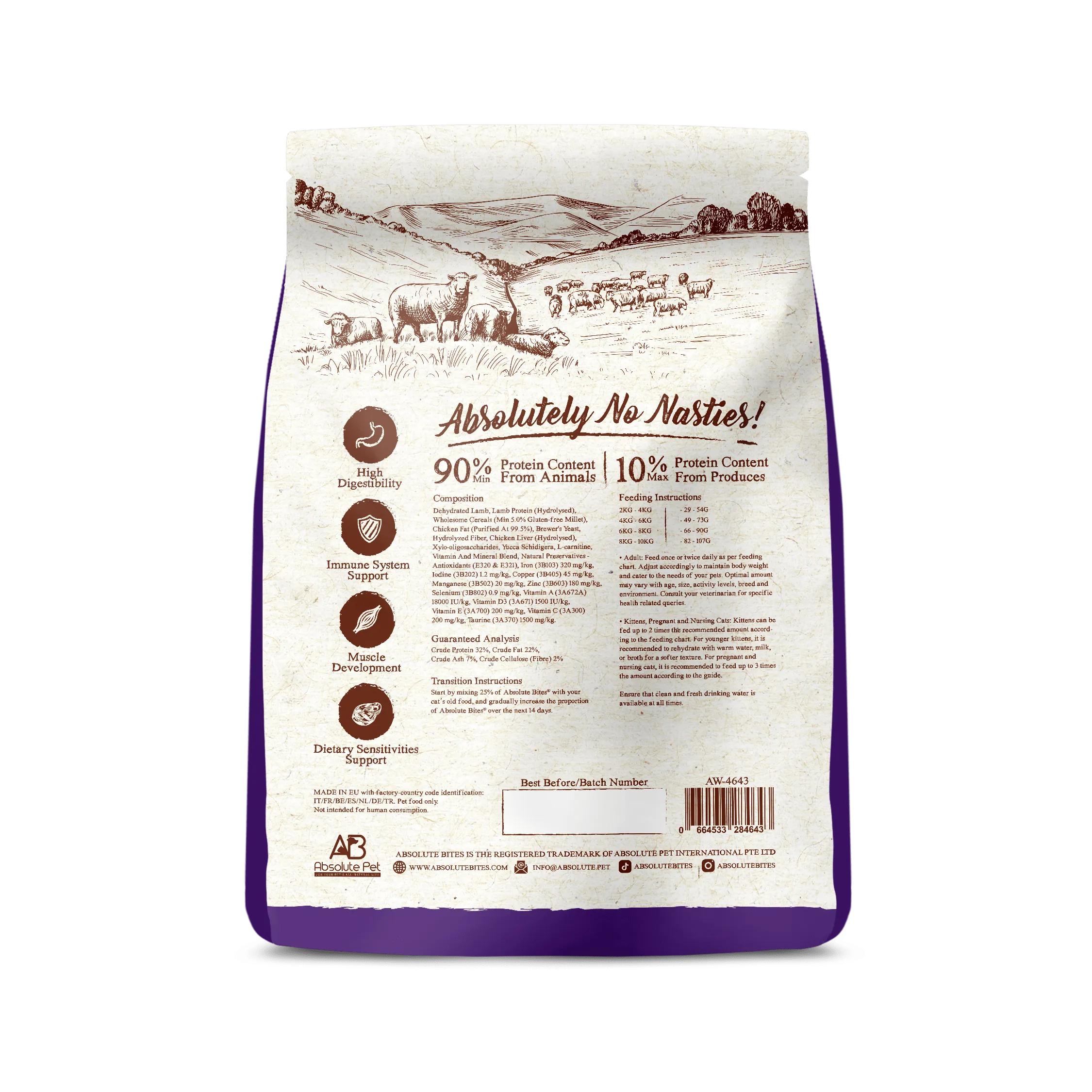 Absolute Bites Wild Age Dry Cat Food - Lamb (12lbs)