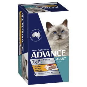 Advance Chicken and Liver Medley Adult Cat Wet Food 85g x 7