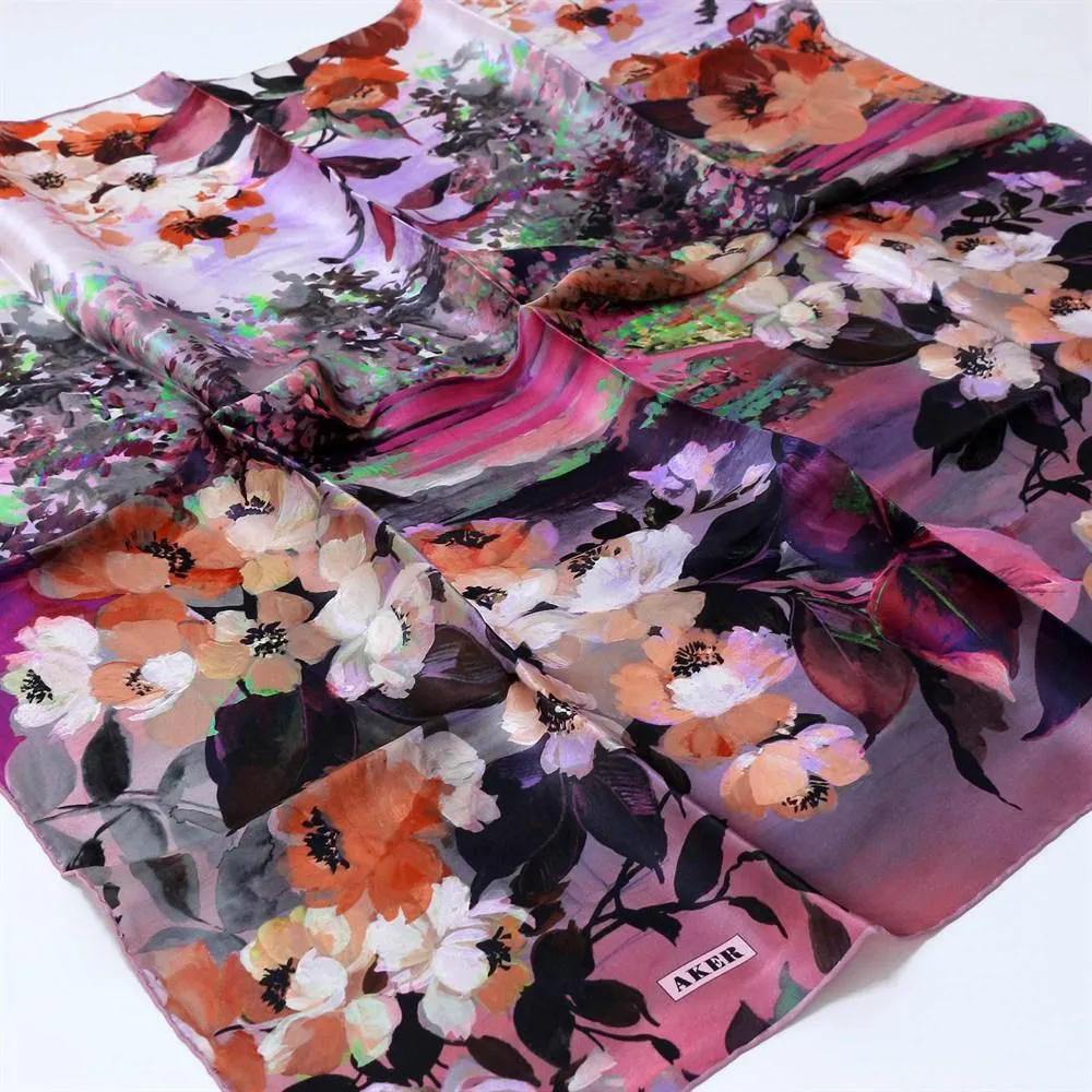 Aker Floral Silk Dress Scarf Brooklyn