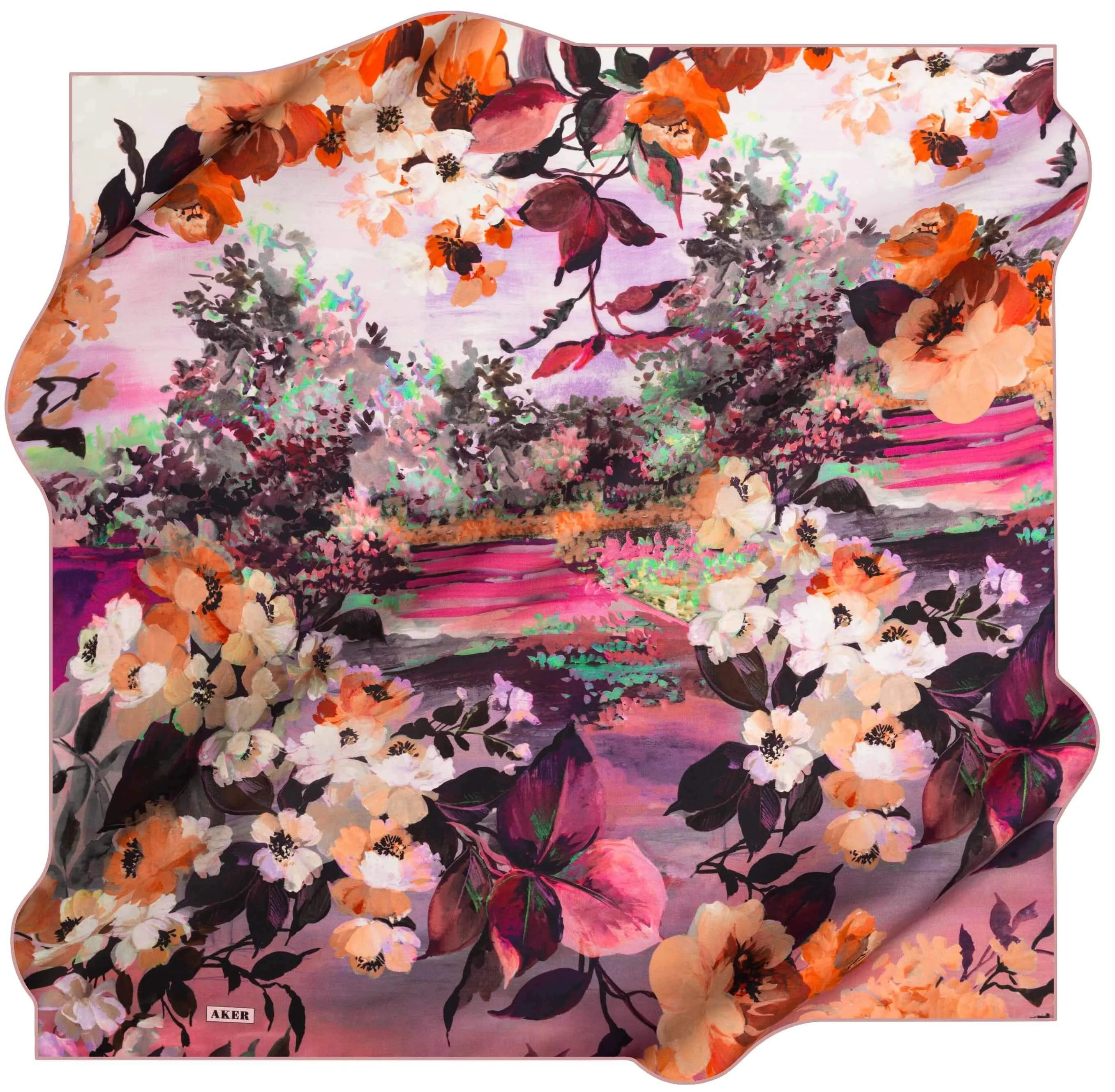 Aker Floral Silk Dress Scarf Brooklyn