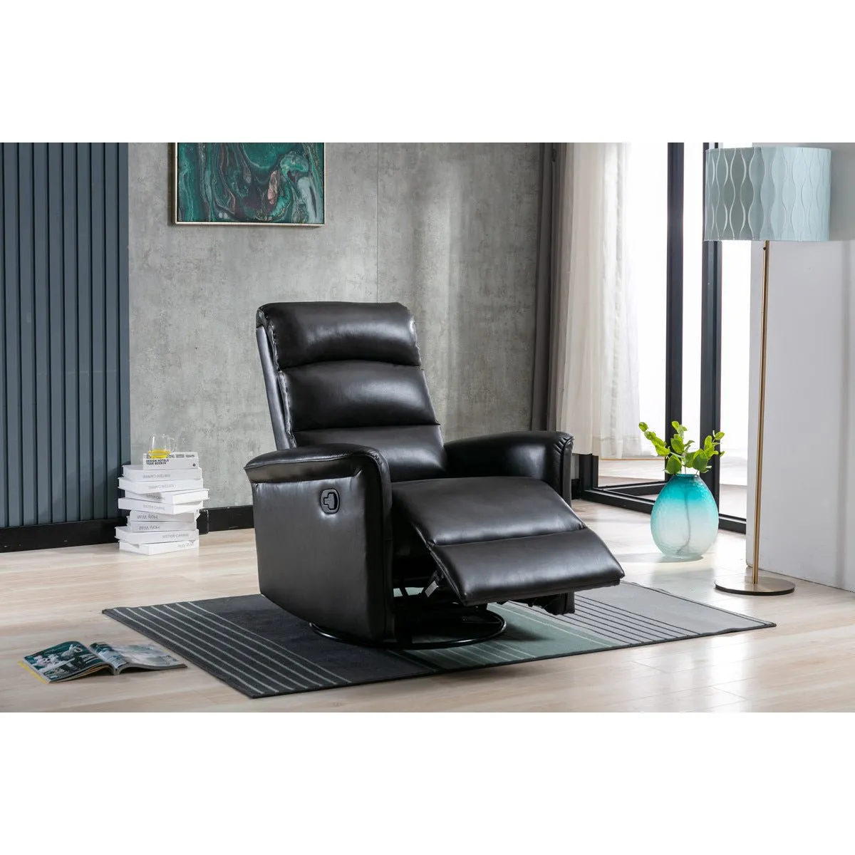 Albert Black Glider Recliner