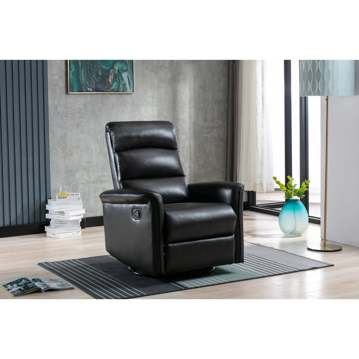 Albert Black Glider Recliner