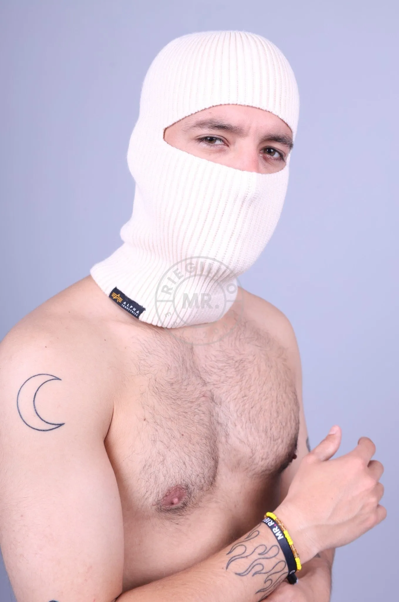 Alpha Industries Label Balaclava - Jet Stream White