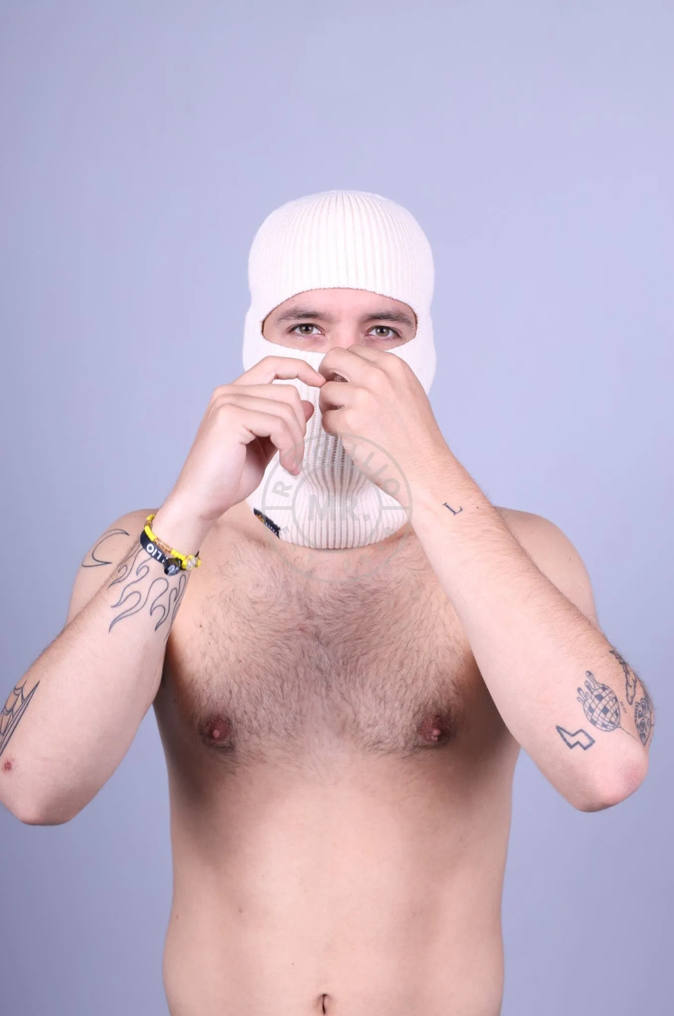 Alpha Industries Label Balaclava - Jet Stream White