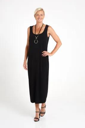 Amy Midi Stretch Slip - Black