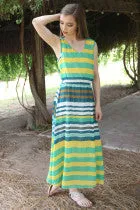 ANG103 - STRIPED LIME DRESS