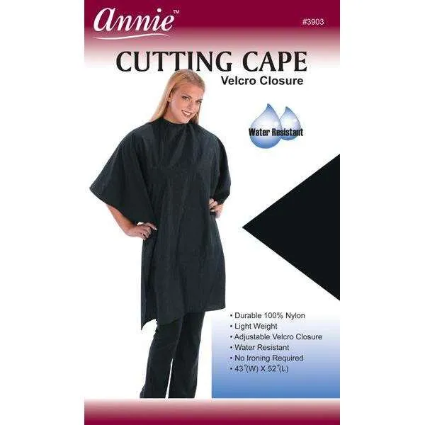 Annie Cutting Cape Velcro Closure Black