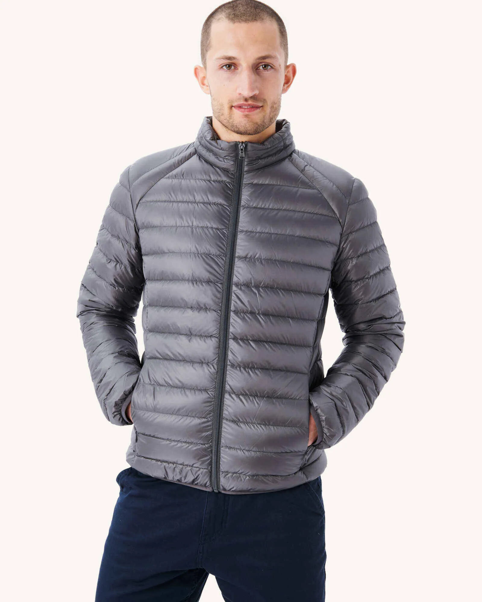 Anthracite Lightweight down jacket Mat