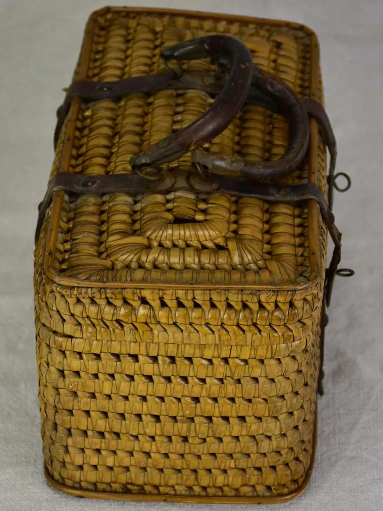 Antique French lunch basket with two handles