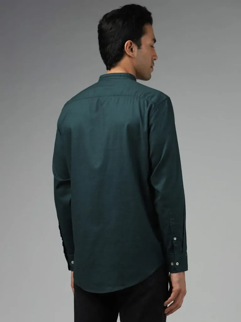 Ascot Solid Emerald Green Relaxed-Fit Linen Shirt