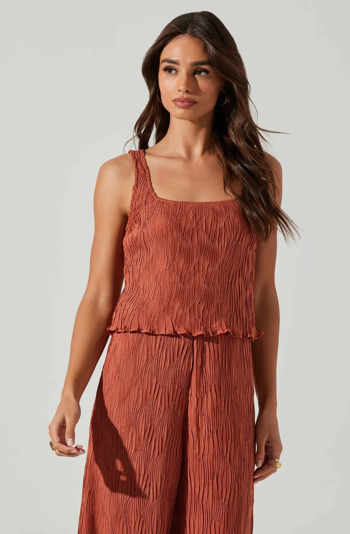 AST Janesa Sleeveless Tank Top in Rust