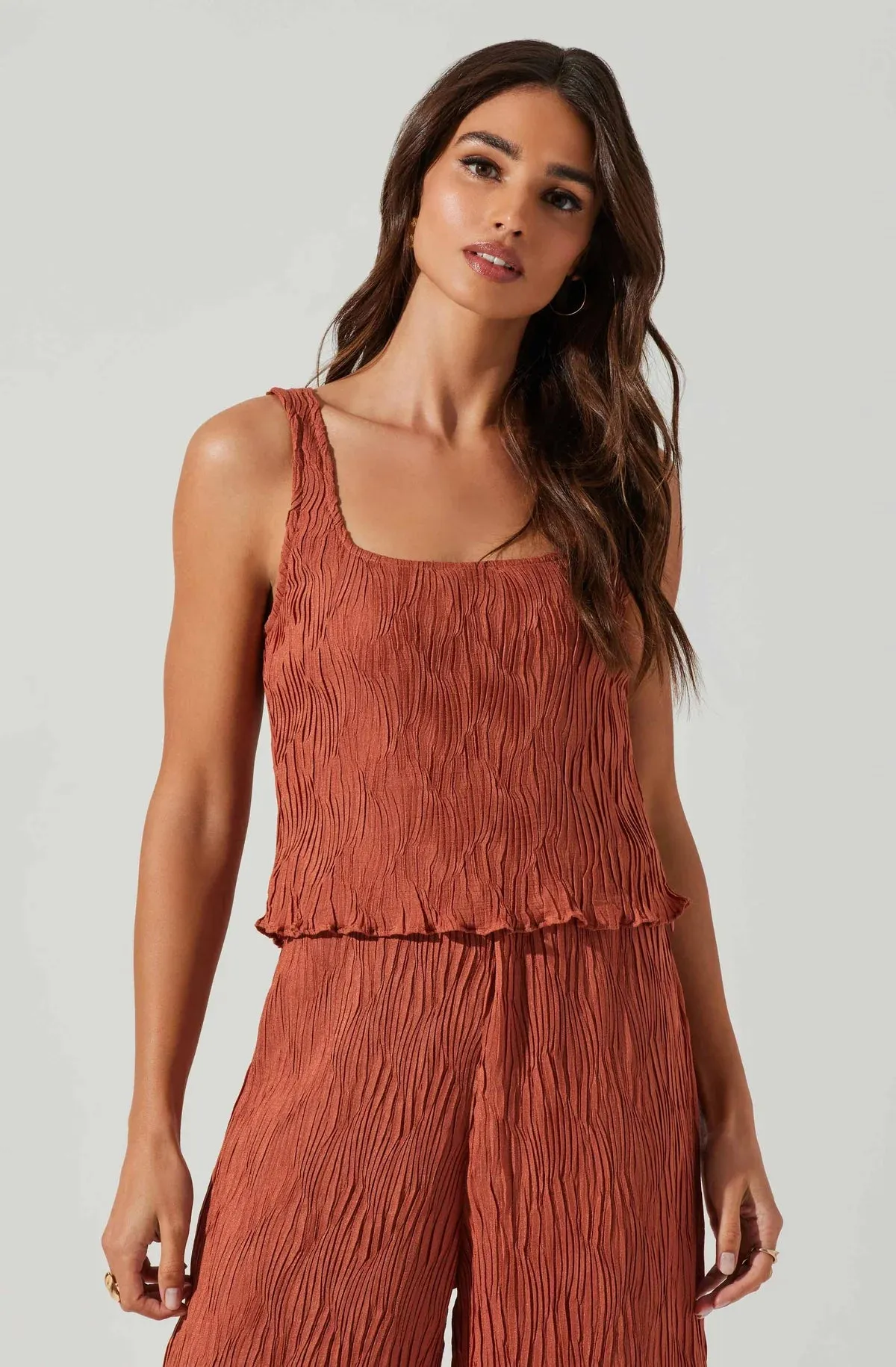 AST Janesa Sleeveless Tank Top in Rust