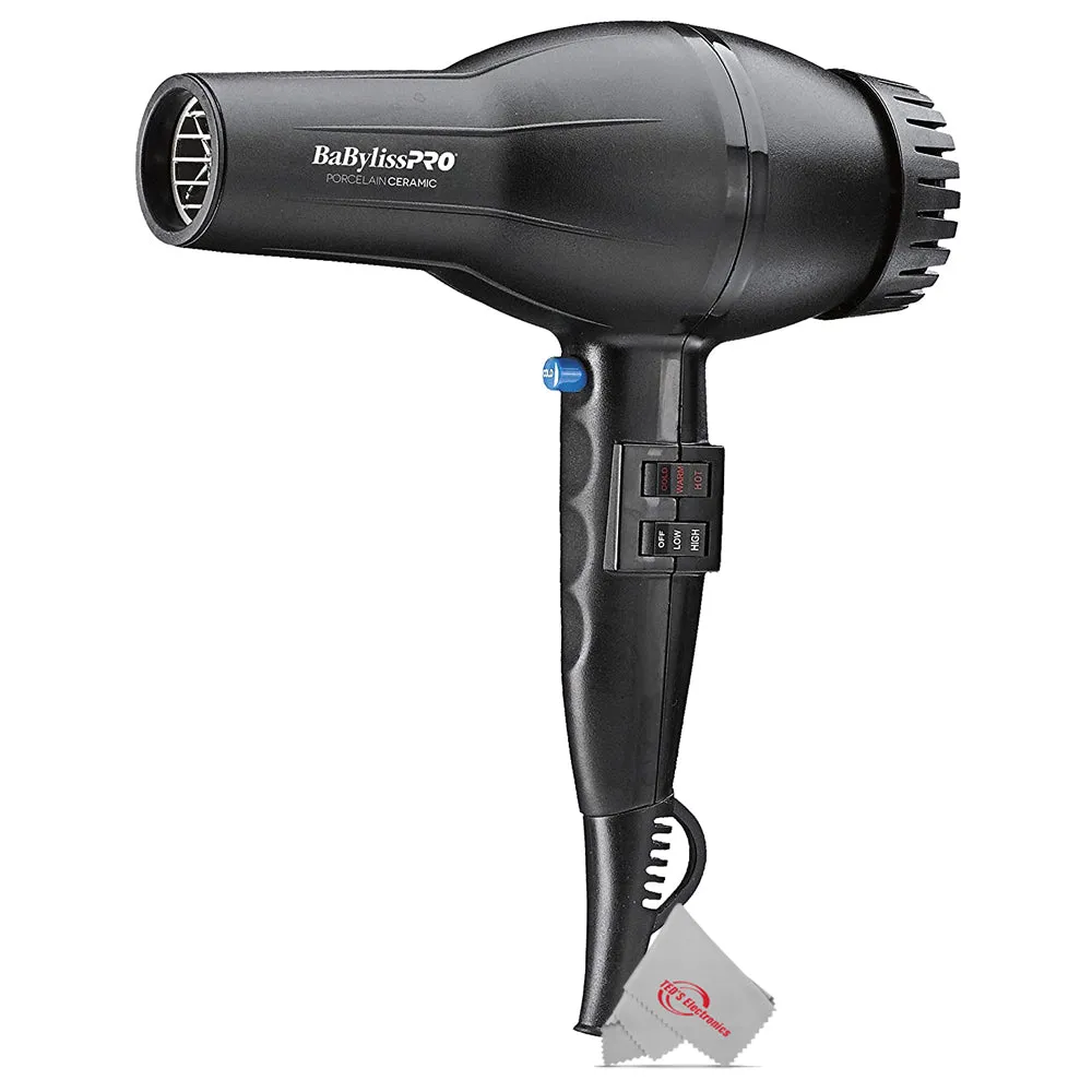 BabylissPro Porcelain Ceramic 2800 Hair Dryer BP2800N   Barber Cape and 9" Comb