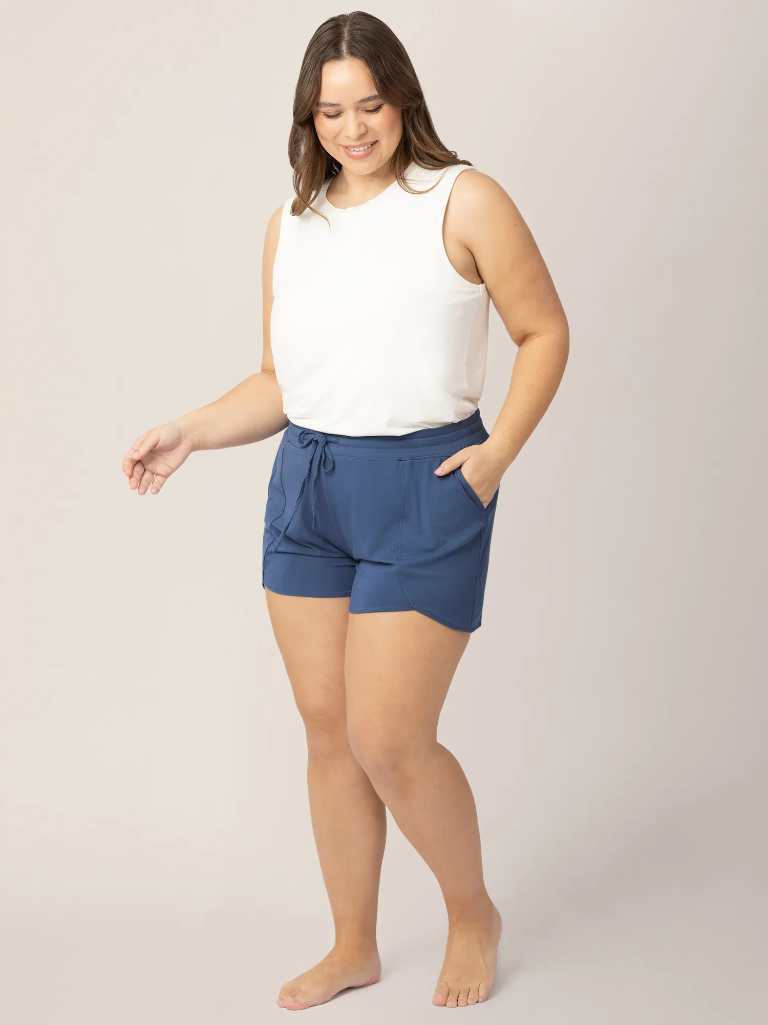 Bamboo Maternity & Postpartum Lounge Short | Slate Blue