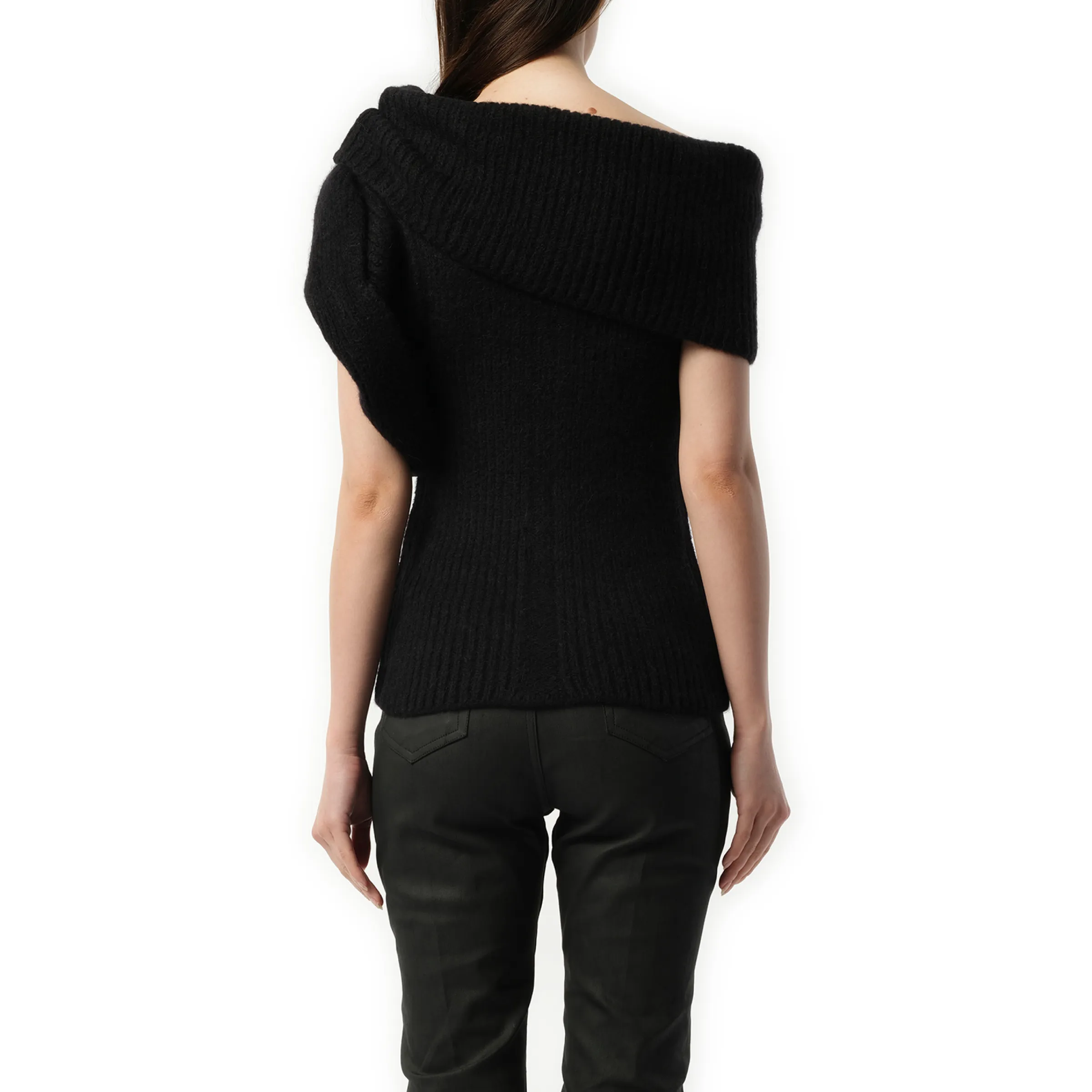 Banded T Sweater in Black