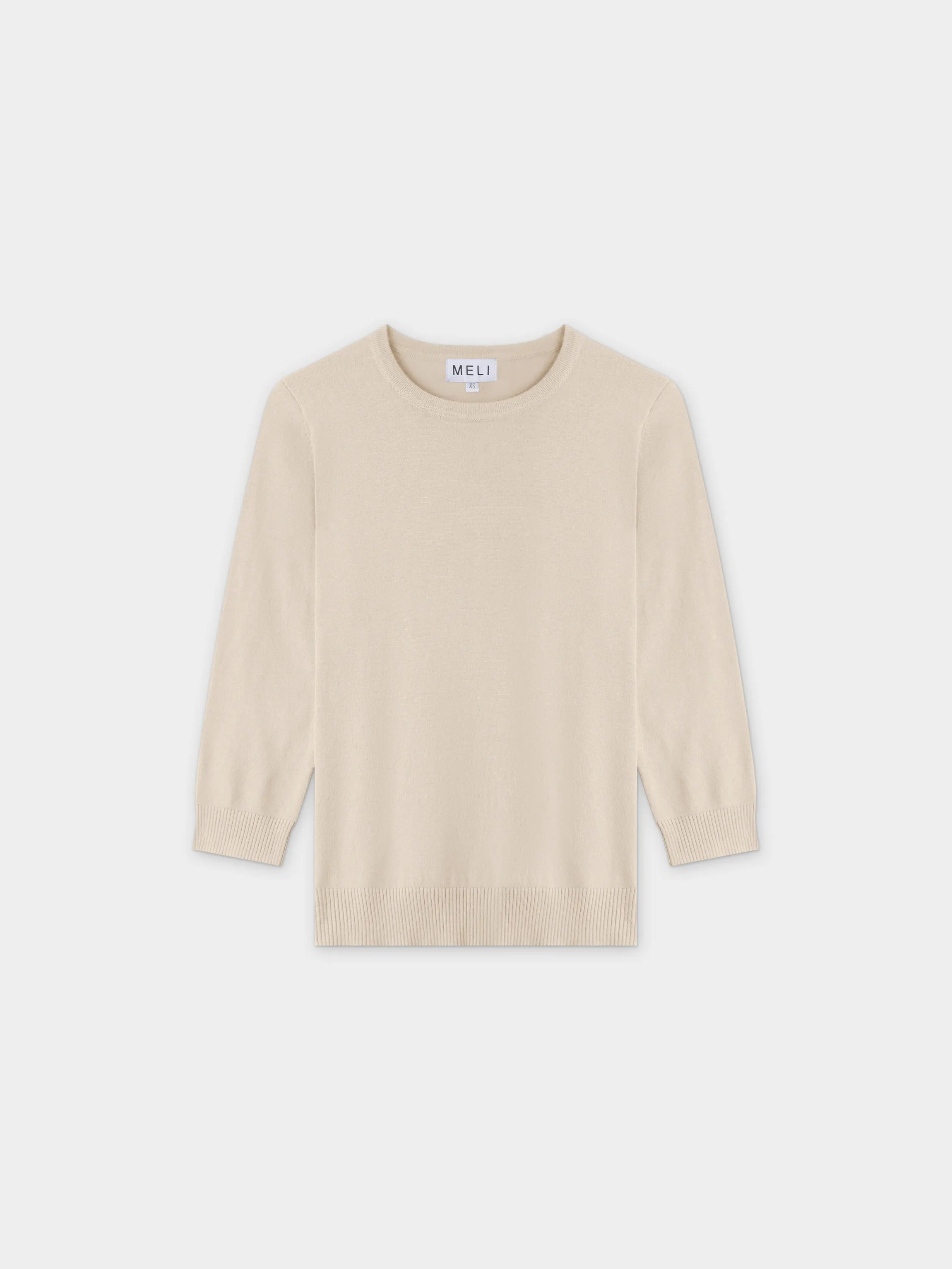 Basic Crew Sweater 3Q-Ivory