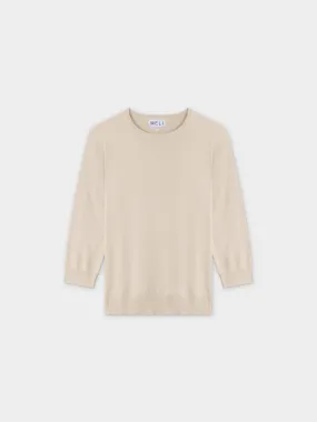 Basic Crew Sweater 3Q-Ivory