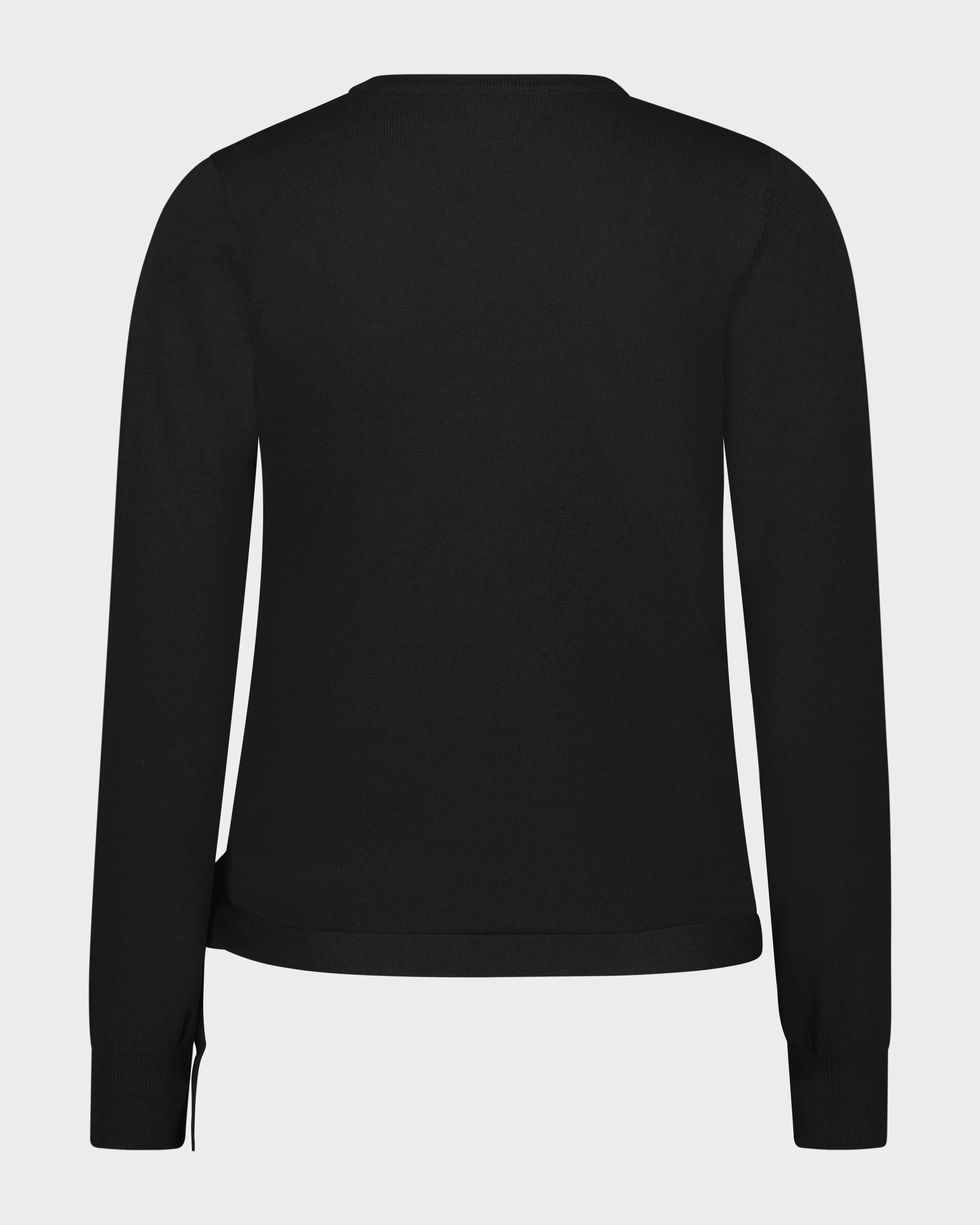 BASIC WRAP SWEATER-BLACK