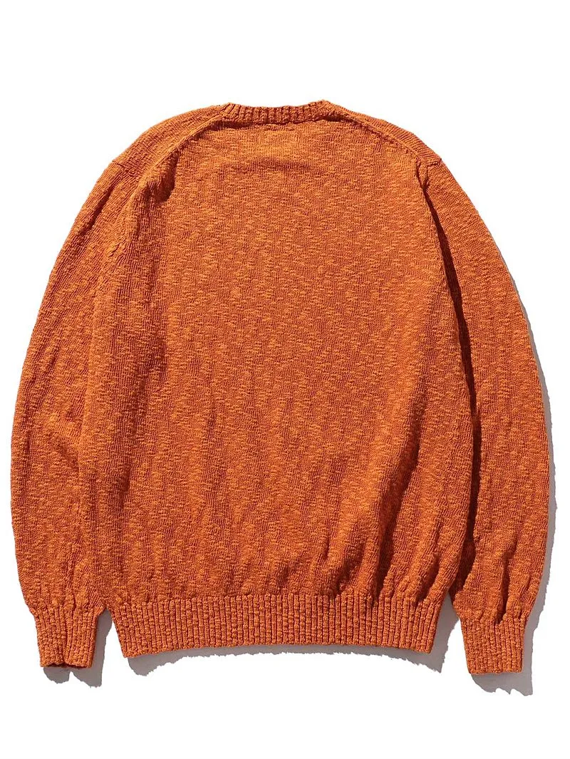 Beams Plus Crew Cotton Hemp 5G Orange Sweater