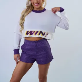 Bedazzled WIN Crop Sweater