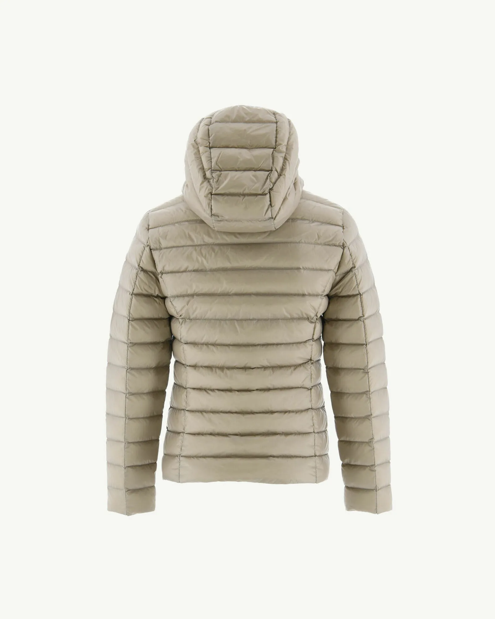 Beige Hooded down jacket Carla