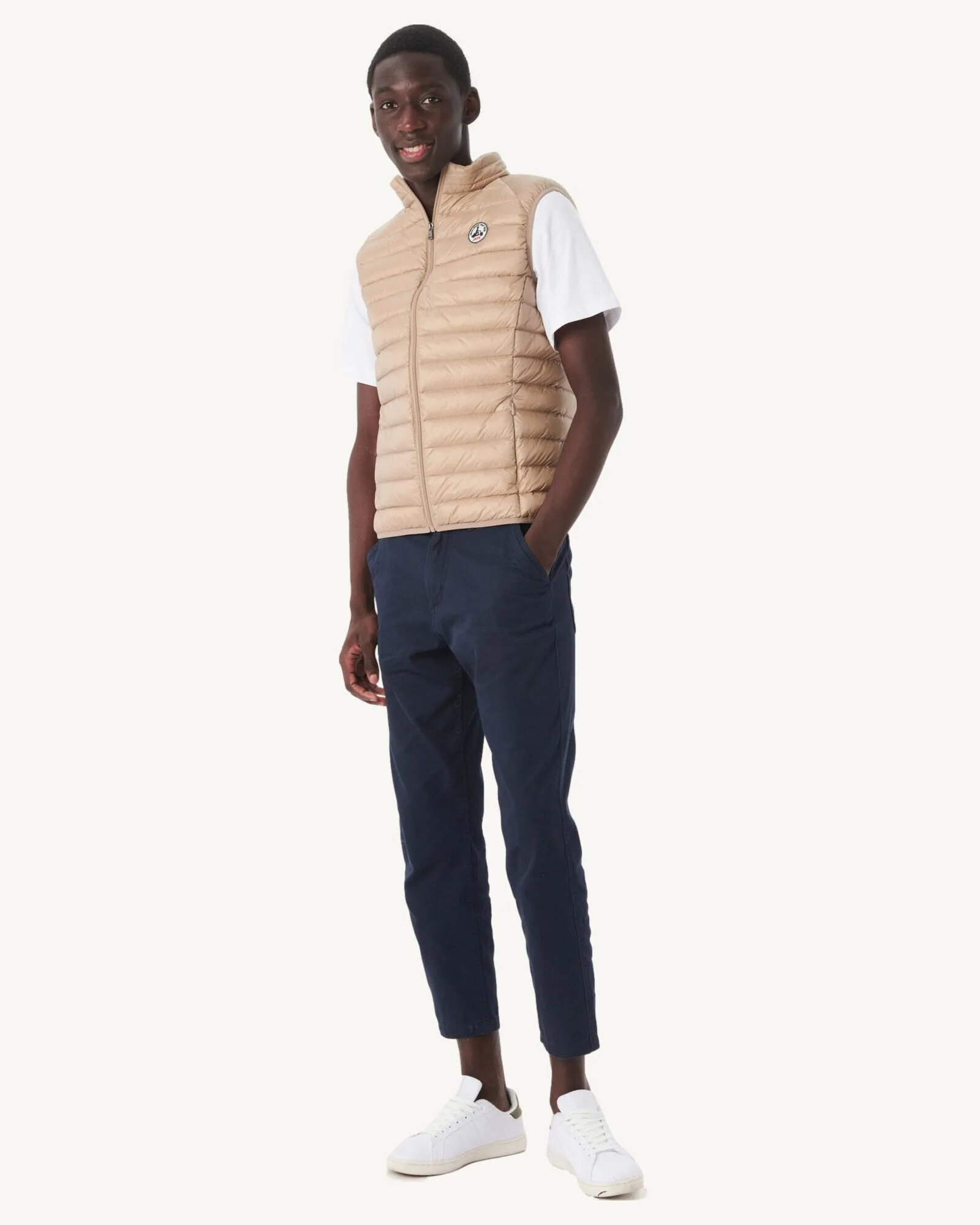 Beige Sleeveless down jacket Tom