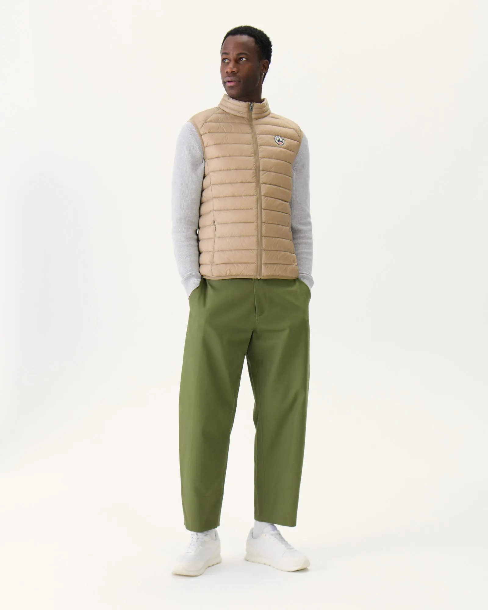 Beige Sleeveless down jacket Tom