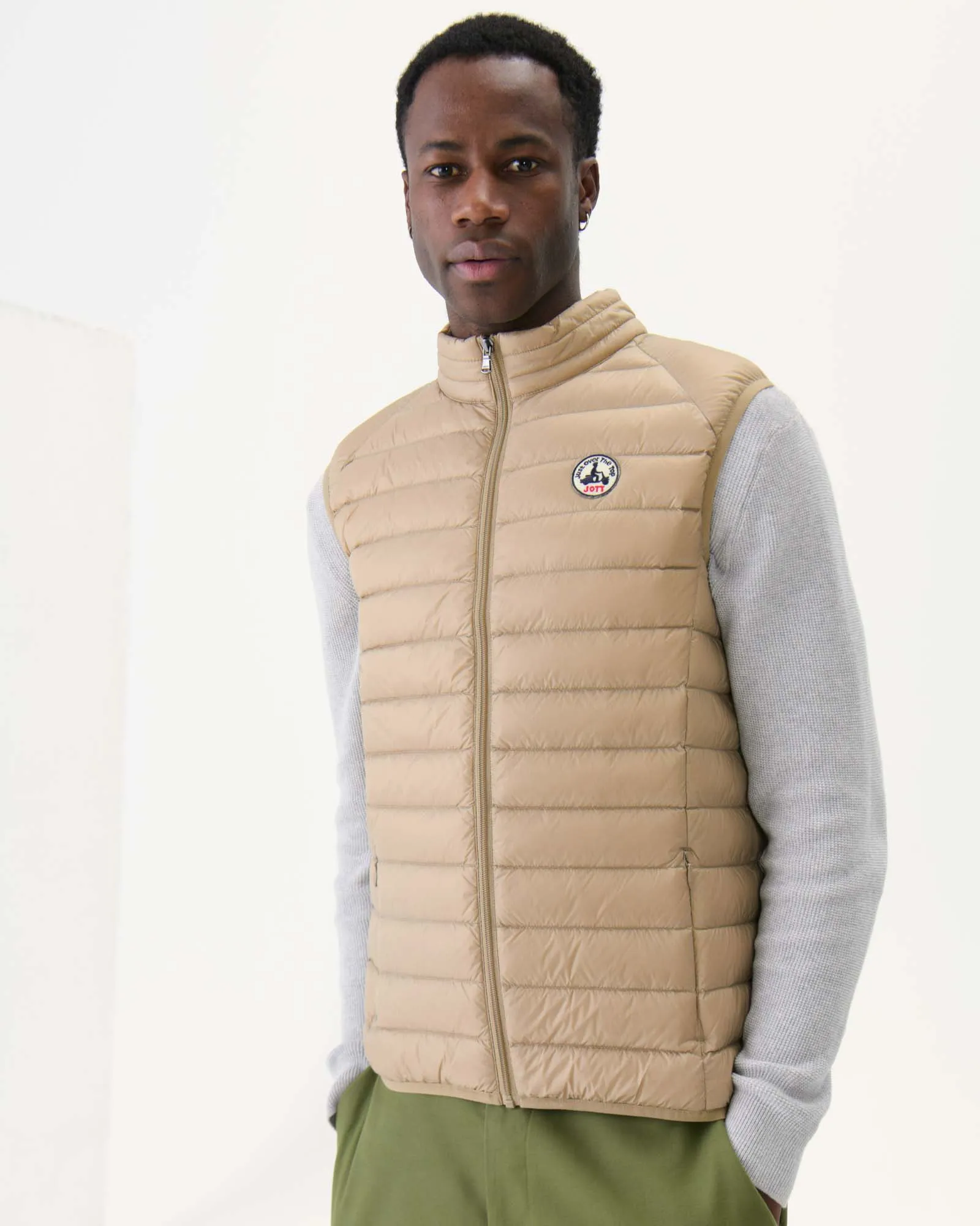 Beige Sleeveless down jacket Tom