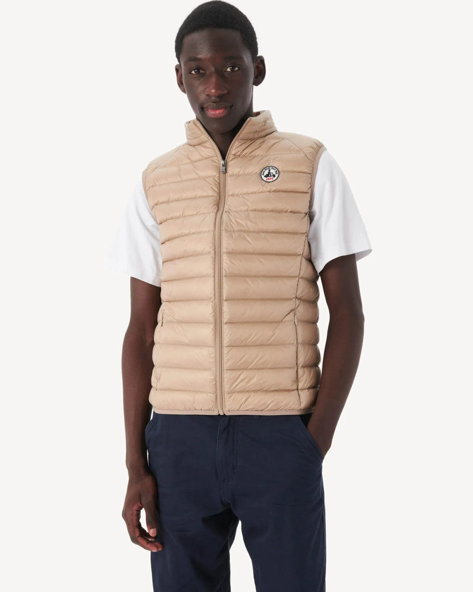 Beige Sleeveless down jacket Tom