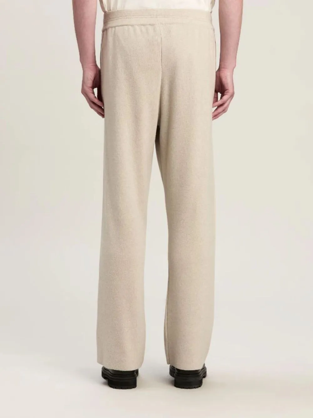 Beige Wool-Cashmere Track Pants