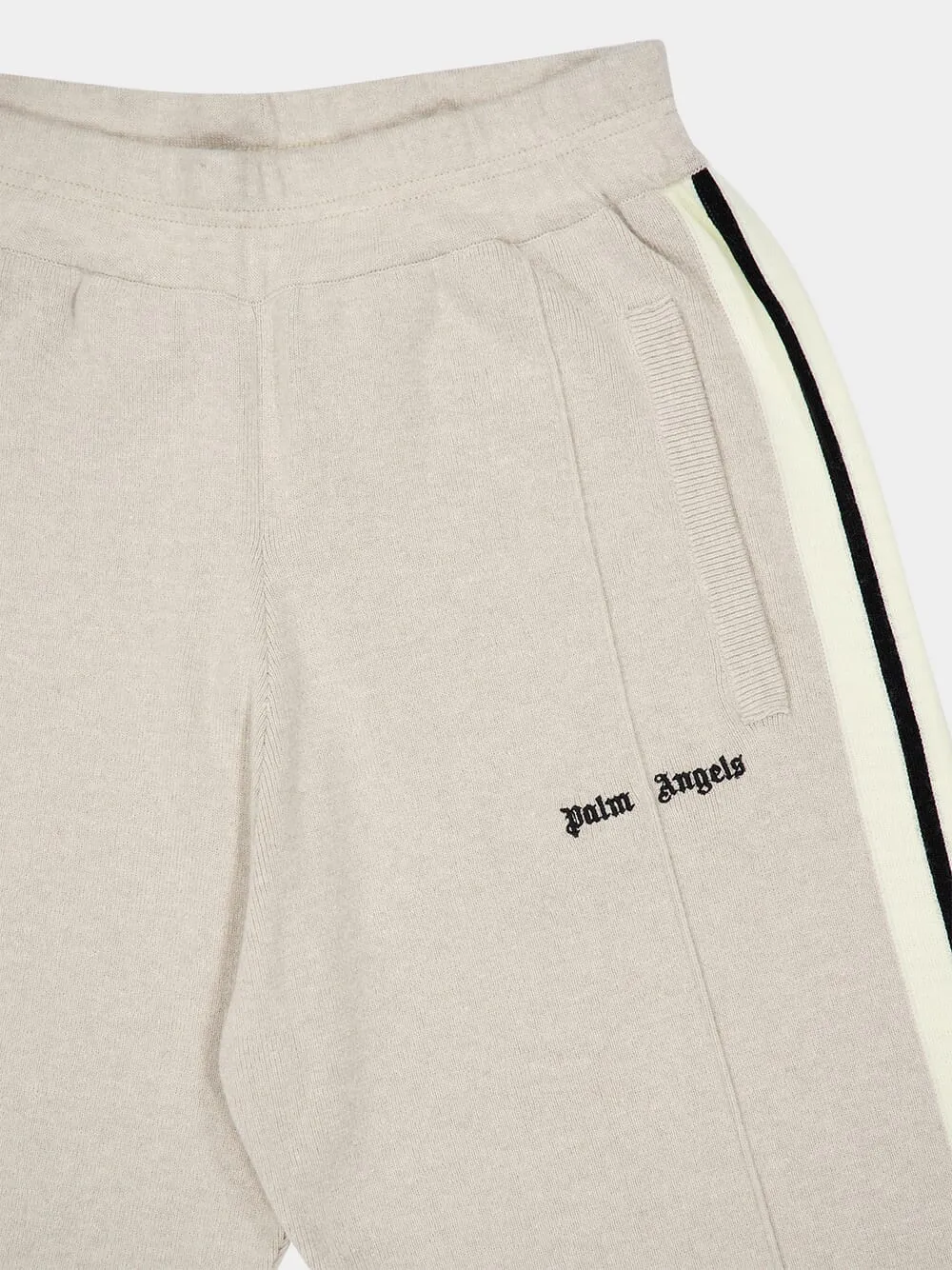 Beige Wool-Cashmere Track Pants