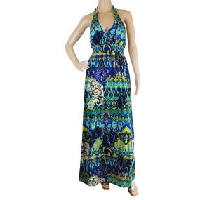 Bisou Bisou Michelle Bohbot Bohemian Maxi Halter Sundress - M, 6