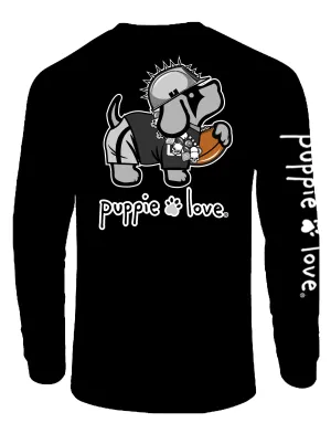 BLACK AND SILVER MASCOT PUP, ADULT LS (PRINTED TO ORDER)