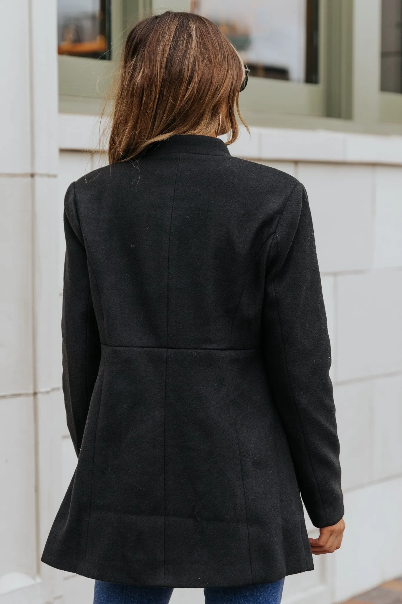 Black Double Breasted Peacoat - FINAL SALE