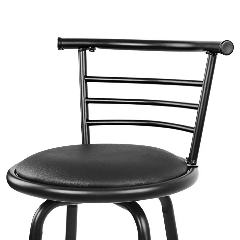 Black Swivel Bar Stools, PU Leather, Set of 4, Artiss