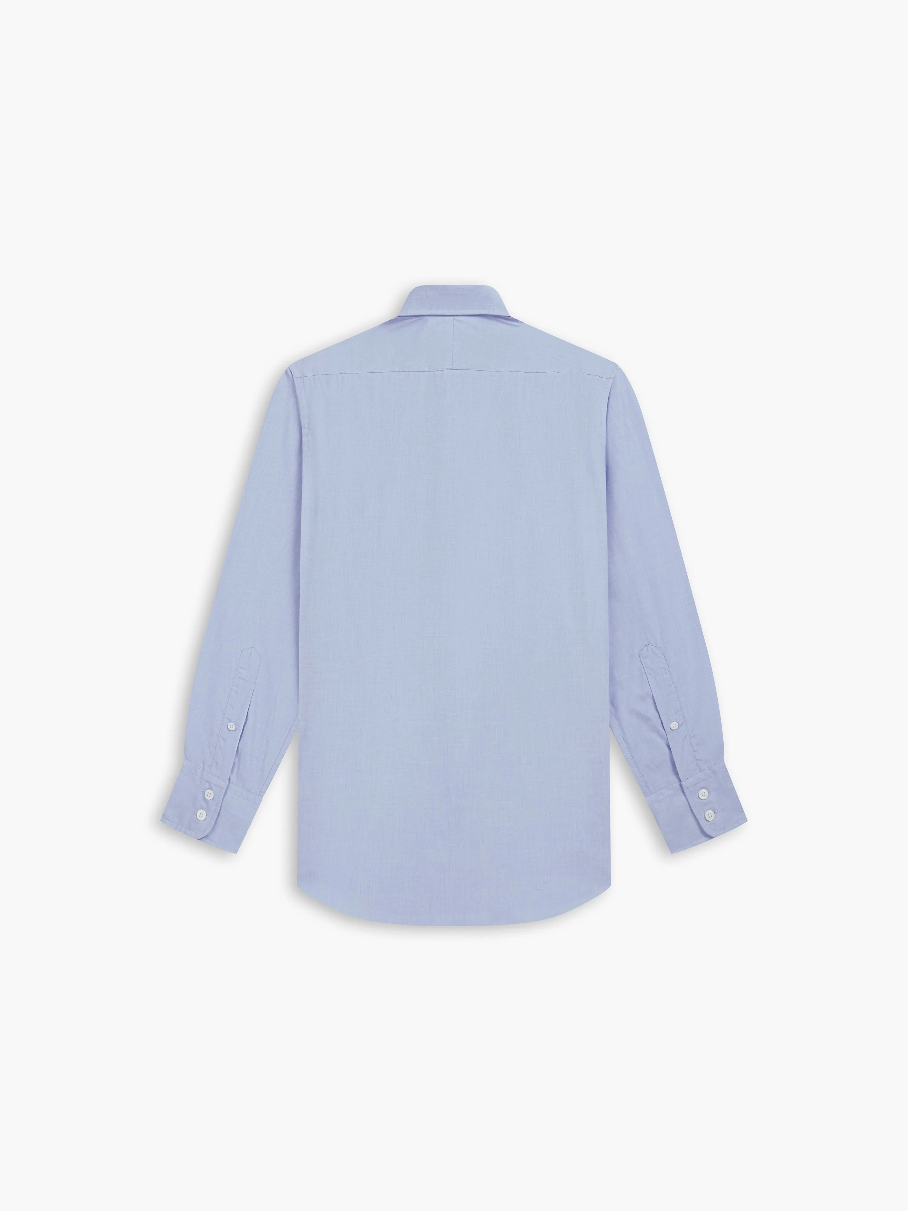 Blue End-on-End Fitted Single Cuff Classic Collar Shirt