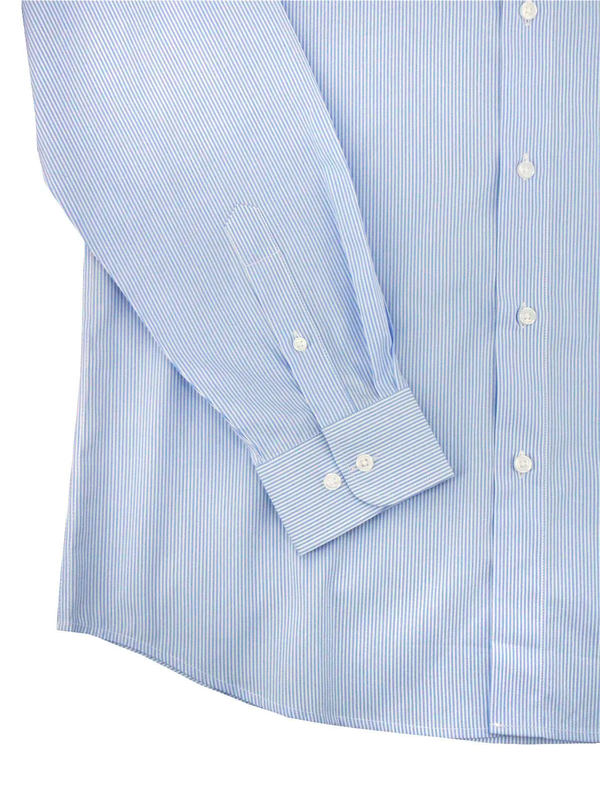 Blue Stripe Collarless Grandad Shirt with Detachable Bankers Collar