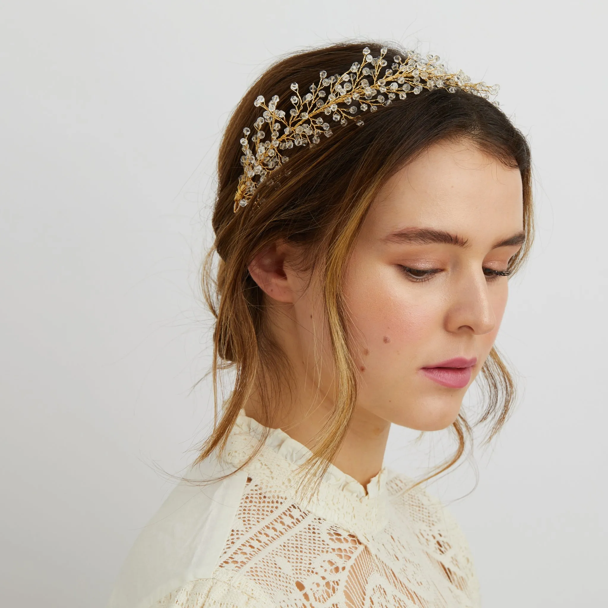 Bridal Headpiece Boho Headband in Silver or Gold