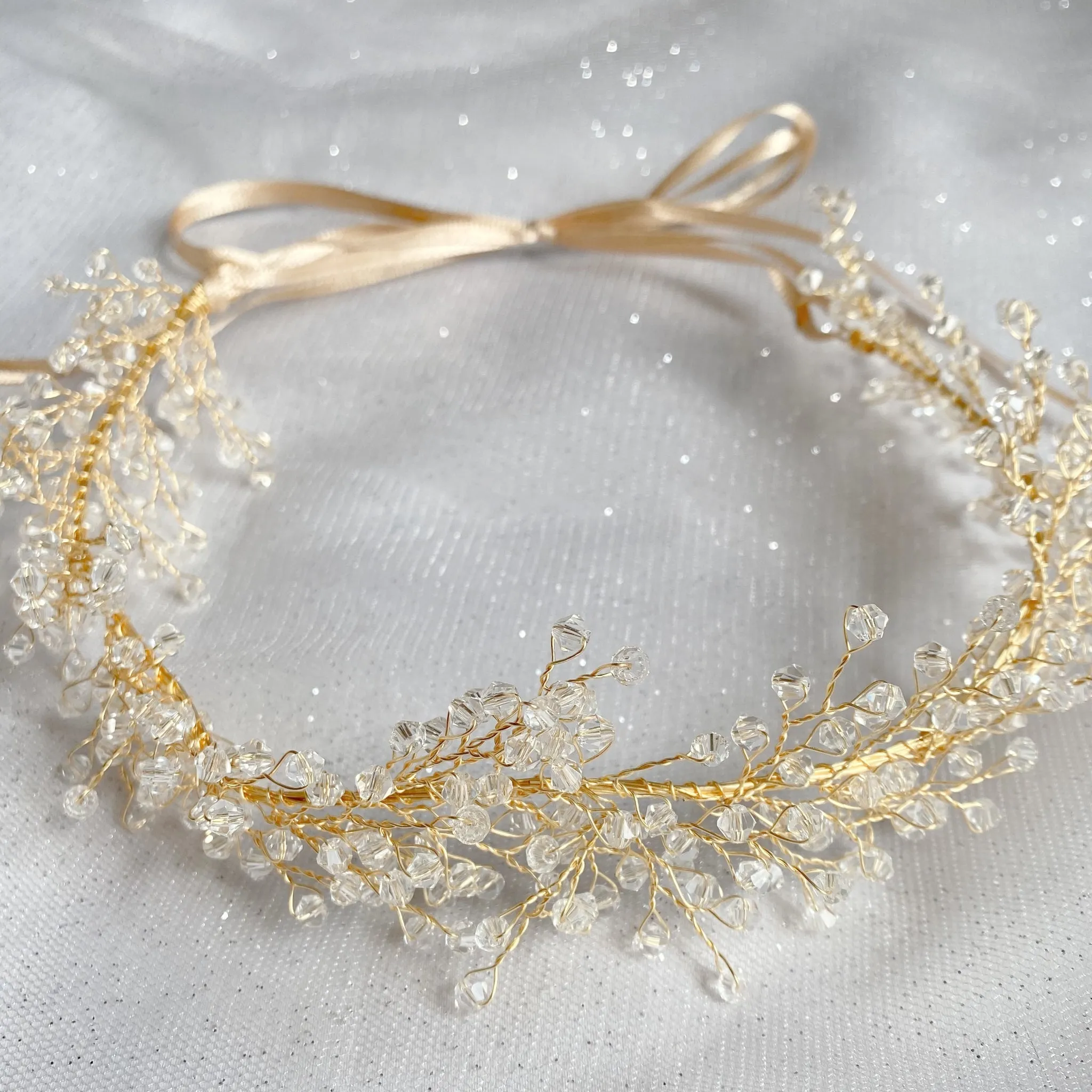 Bridal Headpiece Boho Headband in Silver or Gold