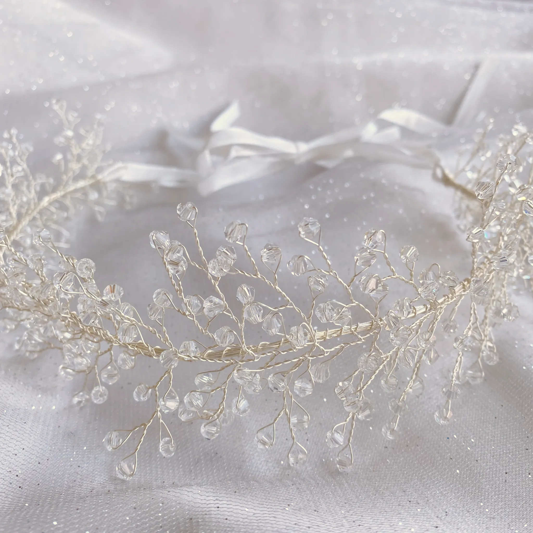 Bridal Headpiece Boho Headband in Silver or Gold