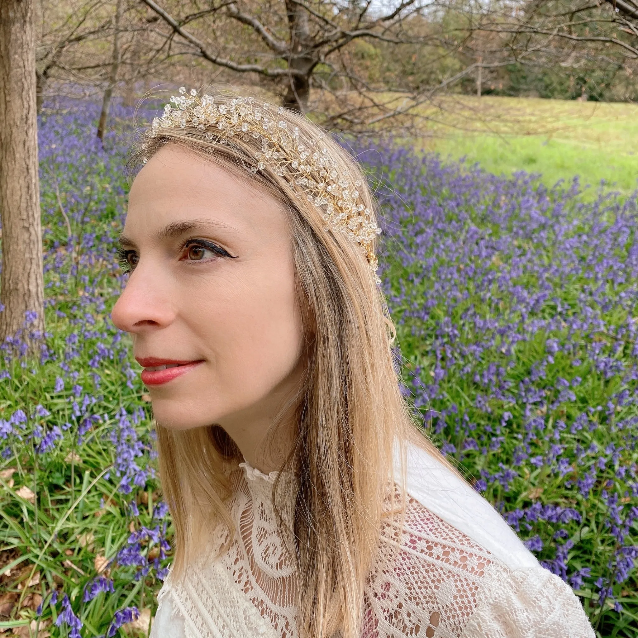 Bridal Headpiece Boho Headband in Silver or Gold