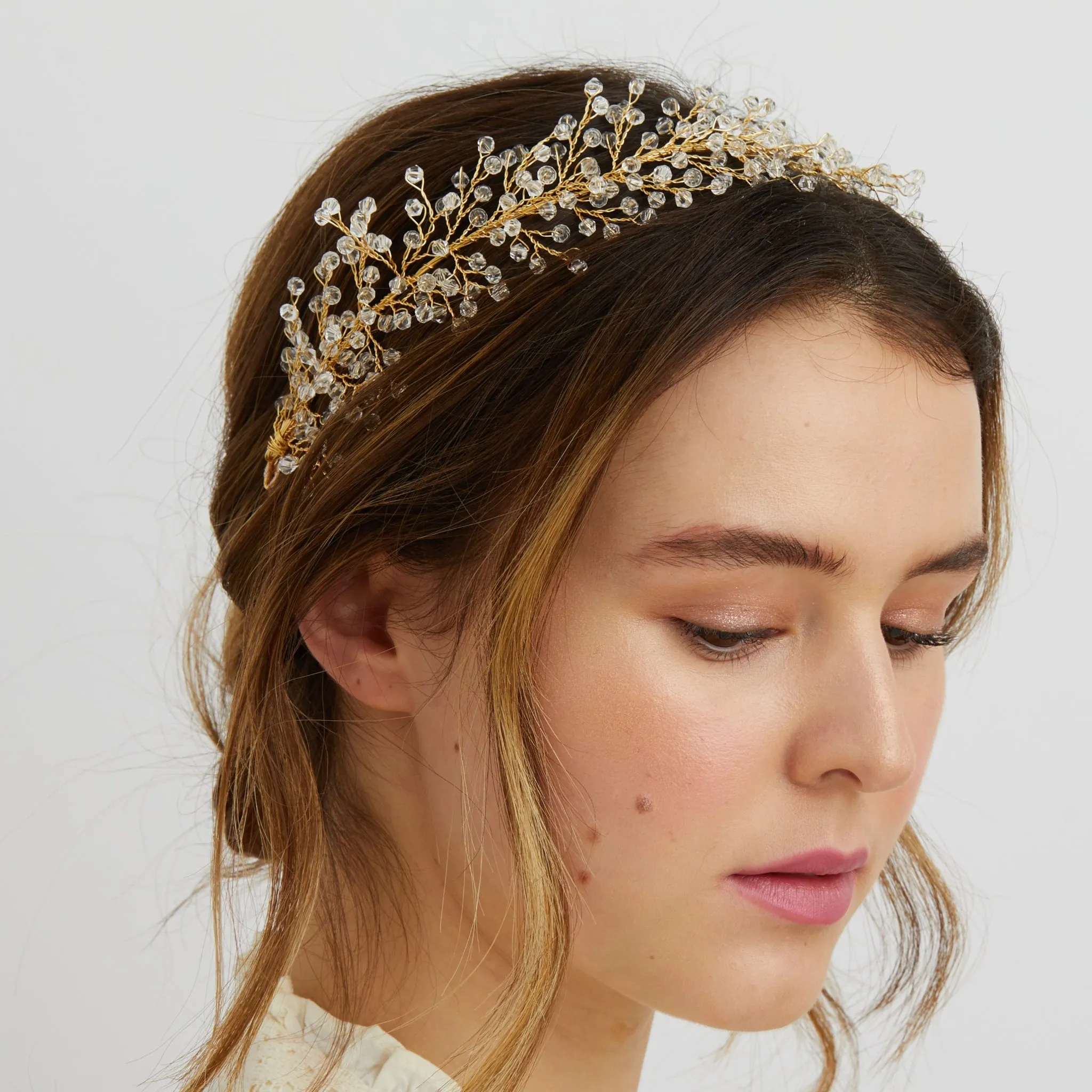 Bridal Headpiece Boho Headband in Silver or Gold